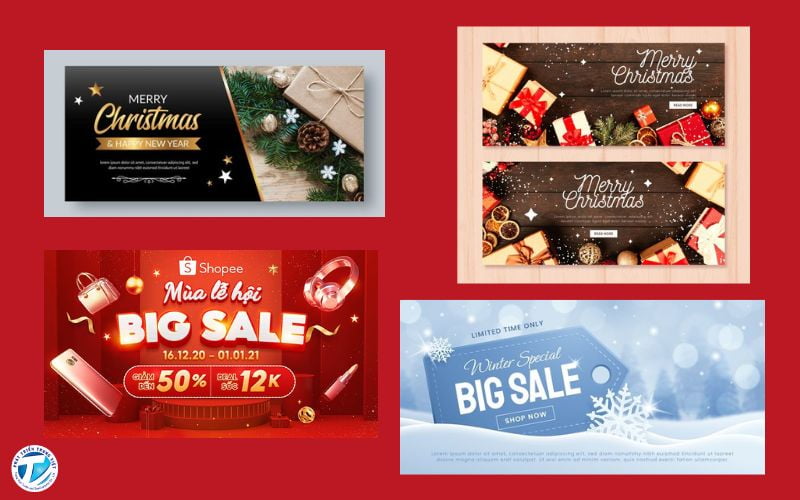 Mẫu banner Giáng Sinh sáng tạo, độc đáo